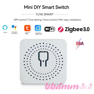 Zigbee Switch Mini Tuya WiFi Smart Switch Interruptor Zigbee 3.0 Compatible  with Alexa Google Home 2 Way Control Voice Control (Color : Tuya Smart