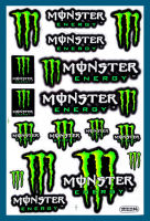 สติกเกอร์ ติดรถ Team Monster สีเขียว สติกเกอร์แต่งรถ สำหรับรถมอเตอร์ไซค์ ติดรถยนต์ ติดหมวกกันน็อค โลโก้  Stickersยอดฮิต Mon14 จำนวน 1 แผ่น