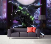 ✔ Decorative wallpaper Overwatch Genji background wall painting