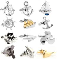 Promotion!! Fashion Cufflinks silver color fashion anchor design copper material free shipping