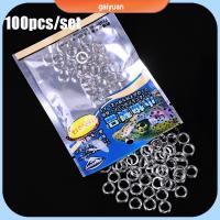 GAIYUAN 100pcs ร้อน 3#-8# ไลน์แทคเคิล สแน็ปหมุน ปลา Connector สแตนเลส แหวนแยกตกปลา