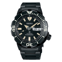 Karnvera Shop นาฬิกาข้อมือผู้ชาย Seiko Prospex Monster Divers 200M Black Dial Stainless Steel Strap Watch SRPD29K1