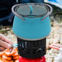 ◈卐 Multifunctional Portable Silicone Kettle Collapsible Boiler Foldable Water Pot Stainless Steel Bottom for Outdoor Kitchen Tools