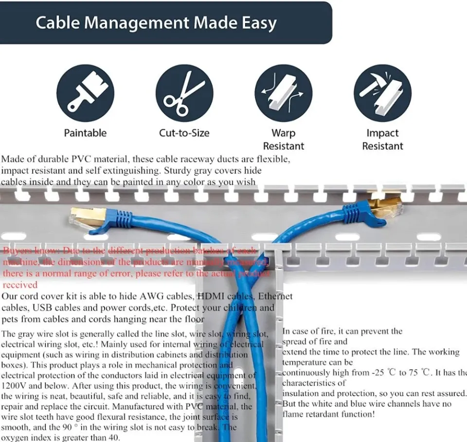 Cable Raceway Kit, Stageek Cable Management System Open Slot Wiring Raceway  Duct with Cover, On-Wall Concealer Organizer to Hide Wires Cords for TVs,  Computers - 9x15.4inch, Black - Yahoo Shopping