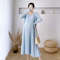 【DT】hot！ 2pcs Set Cardigan   Beach Waist Pregnancy Maternity Pleated New