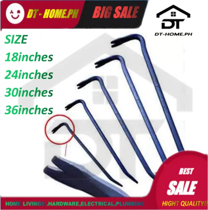 Claw Bar Crow Bar Nail Puller 3/4 (18" / 24" / 30" / 36") Lazada PH