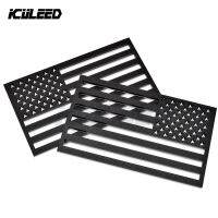 2 Pack Matte Black 3D American Flag Sticker, 3.5Mm Thickness Acrylic Cut-Out Car Military Patriotic Emblem