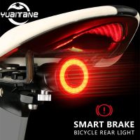 ☫✈∋ Powerful Auto Brake Taillight For Bicycle Bike Rear Light Brake Sensing IPX6 Waterproof LED Flashlight USB Charging Cycling lamp