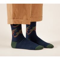 [WARMGREY TAIL] CROCODILE - NAVY SOCKS 230 - 280mm (free size)