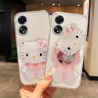 เคสโทรศัพท์ OPPO A38 A18 A78NFC 4G 5G A98โปร10pro + 2023เคสมือถือใหม่ซิลิโคน TPU นิ่มพร้อมกระจกเคสโทรศัพท์ OppoA78