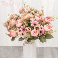 【cw】 SilkPink Artificial Flowers Bouquet HighPlastic AccessoriesLiving Room Wedding Table Decoration Fake Flower ！