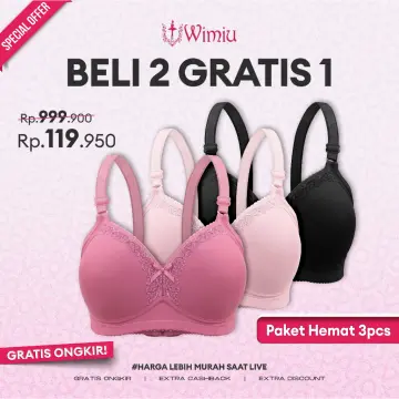 Jual Wimiu WIMIU BH Wanita Jumbo Bra Wanita Cup C D E Jumbo BH Tanpa Kawat  Bra Beha Besar 100120 Original 2024