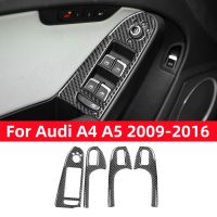 For Audi A4L A4 B8 2009-2016 Q5 2009-2017 A5 2008-2017 Accessories Carbon Fiber Interior Car Windows Control Panel Trim Sticker