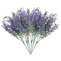 Artificial Lavender Flowers Plants 6 Pieces,Lifelike Uv Resistant Fake Shrubs Greenery Bushes Bouquet To Brighten Up Your Home Kitchen Garden Indoor Outdoor Decor