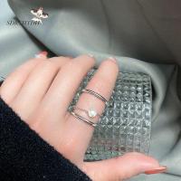 SDRYHTDH แฟชั่น มุก การแข่งขันแฟชั่น แหวนเปิด ปรับได้ แหวนนิ้วผู้หญิง แหวนโซ่ชิ้นเดียว เครื่องประดับหญิง แหวนสไตล์เกาหลี