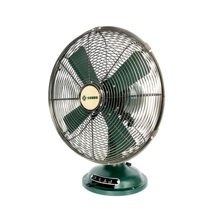Sunko 12 inch retro desk fan metal table fan antique pure copper