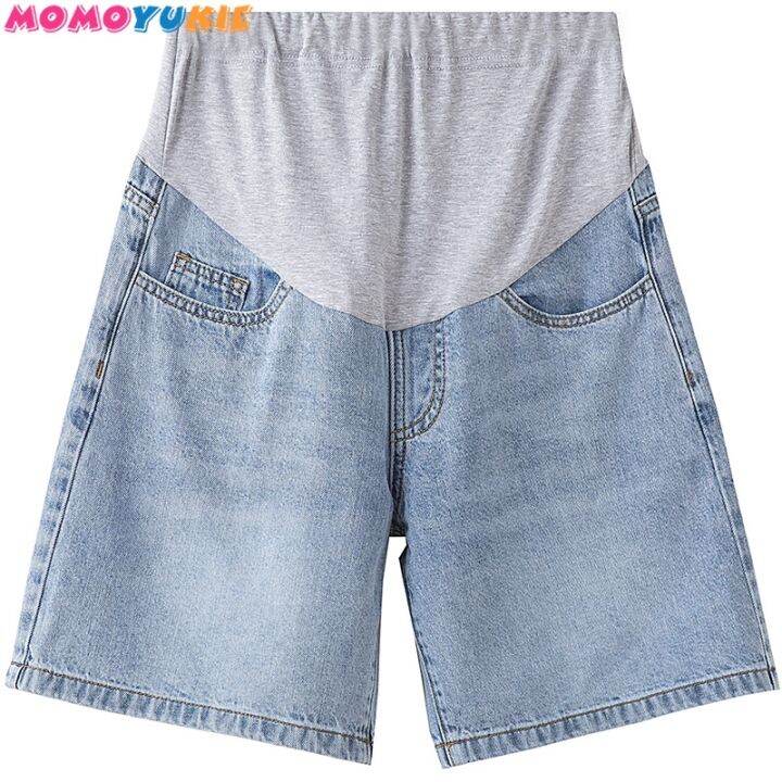 jiozpdn055186-denim-moda-maternidade-ver-o-gravidez-algod-o-curto-fino-buraco-apertado-denim-jeans-el-stico-cal-as-de-vestir