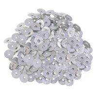 BolehDeals 500 Pieces Metal Candle Wick Sustainers Tabs Base for Candle Making 12.5x3mm