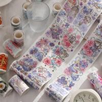 【LZ】✖  Flores PET Menina Washi Tape DIY Decoração Scrapbooking Fundo Fitas de Mascaramento Papelaria Kawaii Colagem Jornal bonito 300 centímetros