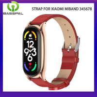 สายฐานสำหรับสาย Xiaomi Mi 8 7 6 5 4 3สร้อยข้อมือสำหรับ Mi Band 8ข้อมือหนัง Mi Band 5 6 7สายรัดข้อมืออุปกรณ์อัจฉริยะ