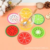 Lemon Orange Watermelon Coaster Fruit Shape Silicone Cup Pad Slip Insulation Pad Table Decoration Cup Mat Pad