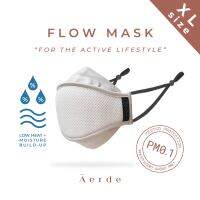 FLOW Mask XL Size by Āerde (แอร์เด้) —  Off-White / สีออฟไวท์ • เหมาะสำหรับออกกำลังกายเบาๆ • กรองฝุ่นละออง 99.9% PM0.1 – PM2.5 • ฟิลเตอร์นาโนไฟเบอร์ • [earthtonestore]