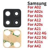 กระจกหลังเลนส์กล้องถ่ายรูปสำหรับ Samsung A12 A21 A31S A317F A42 A425F A10s A20s A02 A02s A22หลัง4G 5G พร้อมสติ๊กเกอร์