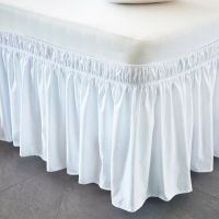 Ho Bed Skirt Wrap Around Elastic Bed Shirts Without Bed Surface Full Queen King Size 38cm Height for Home Decor White