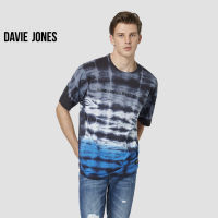 DAVIE JONES เสื้อยืดมัดย้อม พิมพ์ลาย Tie-Dye Print Oversized T-Shirt in black WA0132MX