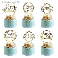 6pcs Happy Birthday Cake Topper Rose Gold Acrylic Birthday Cake Topper for Baby Shower Birthday Party Supplies Cake Decorations