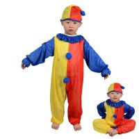 [Free ship] Wholesale childrens day costume clown performance funny conjoined red and 3 sizes