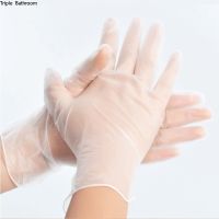 10 pcs Rubber Dishwashing Gloves Disposable Kitchen Durable Cleaning Thicken Gloves Transparent White Chores Dishwashing Tool Safety Gloves