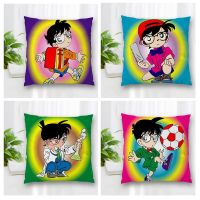 （ALL IN STOCK XZX）Customized Detective Conan pillowcase with zipper, bedroom, office, home pillowcase, sofa decoration pillowcase, cushion pillowcase   (Double sided printing with free customization of patterns)