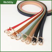 F8C503Y เรโทร เข็มขัดสำหรับผู้หญิง สไตล์เรียบง่าย หัวเข็มขัดแบบกลม เข็มขัดหนังแท้ ที่มีคุณภาพสูง เข็มหัวเข็มขัด กางเกงเอวยางยืด สำหรับผู้หญิง