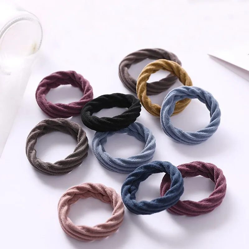 10Pcs/Lot Women Girls Elastic Hair Bands Black Colorful Seamless Fabric Rubber  Bands Ponytail Holder Hair rubber band | Lazada PH