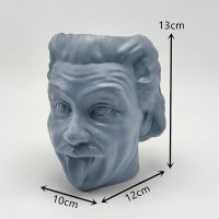 Creative scientist head portrait flower pot plant silicone mold diy production resin concrete vase pen holder ashtray mold