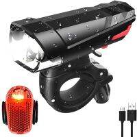 Bike Light Comes with Free Tail Light Powerful Bike Headlight Compatible with Mountain Kids Street Bikes Front and Back Illumination