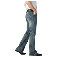 Mens Big Flare Flared High Waist Cut Jeans Comfortable Classic Designer Casual Blue Sizes 28 to 40 2021