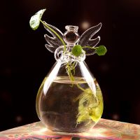 Creative Angel Vase Transparent Glass Flower Arrangement Utensils Hydroponic Container Home Decor