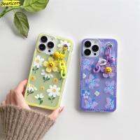 [2023ใหม่] เคสโทรศัพท์ดอกไม้น่ารักสำหรับ A11K OPPO A12E A12 A15 A16 A1K A31 A32 A5 A3S A53 A8 A92พวงกุญแจ A95ปลอกซิลิโคน