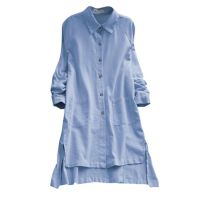 ZANZEA Womens Plus Size Button Down Cotton Baggy Blouse