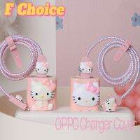 แมวสีชมพูน่ารักเคสแบตสำรองสำหรับ OPPO USB สำหรับระบบแอนดรอยด์สายเคเบิ้ลความเร็วสูงเป็น Type-C,อุปกรณ์ป้องกันสายไฟสายข้อมูลลวดคดเคี้ยวจัดระเบียบสายไฟ65W 80W 18W 33W 67W อุปกรณ์เสริมการหัวชาร์จ