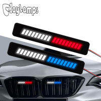 1Pcs สวมใส่ได้แบบสากลรถภายนอกด้านหน้า Grille Trim ไฟ LED สัญลักษณ์ตกแต่งด้านหน้าตาข่าย LED ไฟวิ่งกลางวันบาร์