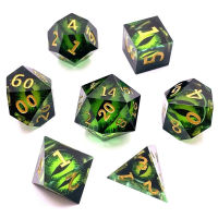 7ชิ้นเซ็ต Polyhedral เรซิ่นลูกเต๋าชุด Dices ตารางเกมอุปกรณ์เสริม D6 D8 D10 D12สำหรับ D &amp; D DND