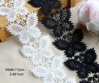 1yard Width:7.2cm Butterfly Lace Fabric Laces Trim Ivory White &amp; Black for Ribbon Wedding Dress Skirts DIY Decoration(ss-2388) Pipe Fittings Accessori