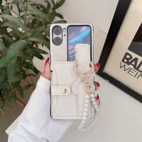 เคสแบบฝาพับสำหรับ OPPO ค้นหาเคสฝาพับ N2หนังแกะกระเป๋าใส่บัตรกระเป๋าสตางค์แฟชั่นฝาครอบป้องกันโทรศัพท์จี้ไข่มุก