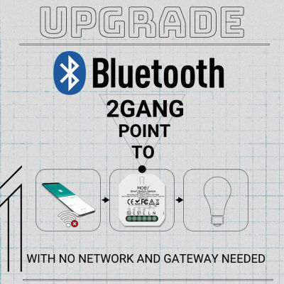 Mose Tuya Bluetooth 2 Gang Switch Module DIY Light Breaker BLE SIGMESH Smart Life APP,ทำงานร่วมกับ Alexa Home,12 Way