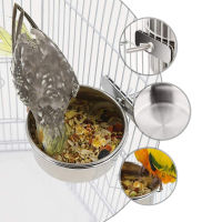 ถูกสุด??สแตนเลส Bird Feeder กล่อง Parrot ถ้วยชามคอนเทนเนอร์อาหารน้ำอุปกรณ์อุปกรณ์เสริม