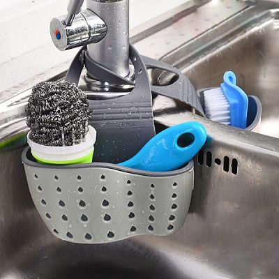 ตะกร้าใส่อ่างล้างจานโต๊ะไม้วางของในบ้าน,ตะกร้าใส่สบู่ฟองน้ำแบบปรับได้ตะกร้าระบายน้ำอุปกรณ์ครัว