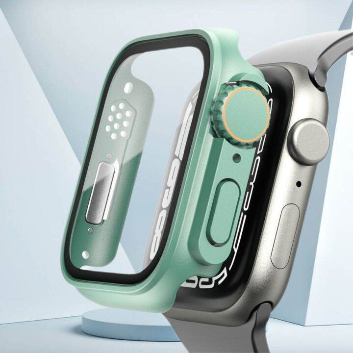 เปลี่ยนเป็นอัลตร้าสำหรับนาฬิกา-apple-เคสฝาปิดกระจกเทมเปอร์8-7-45มม-41นิ้วสำหรับ-i-watch-6-se-5-4-44มม-40มม-อัปเกรดเป็นอัลตร้า